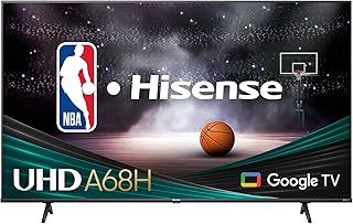 Hisense 65A68H - 65 inch Smart Ultra HD 4K Dolby Vision HDR10 Google TV with Bluetooth, Voice Remote (Canada Model)