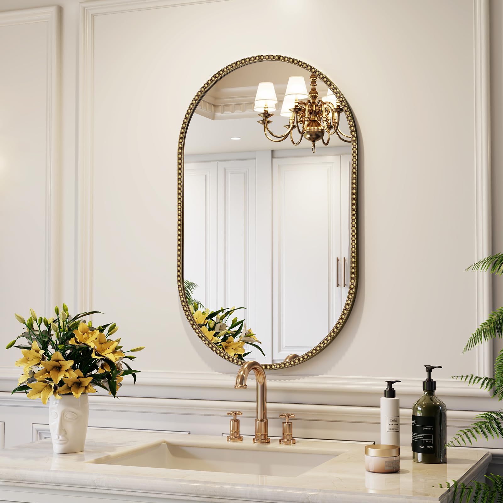 Amazon.com: Rigidemand Champagne Bronze Bathroom Mirror, 20x33