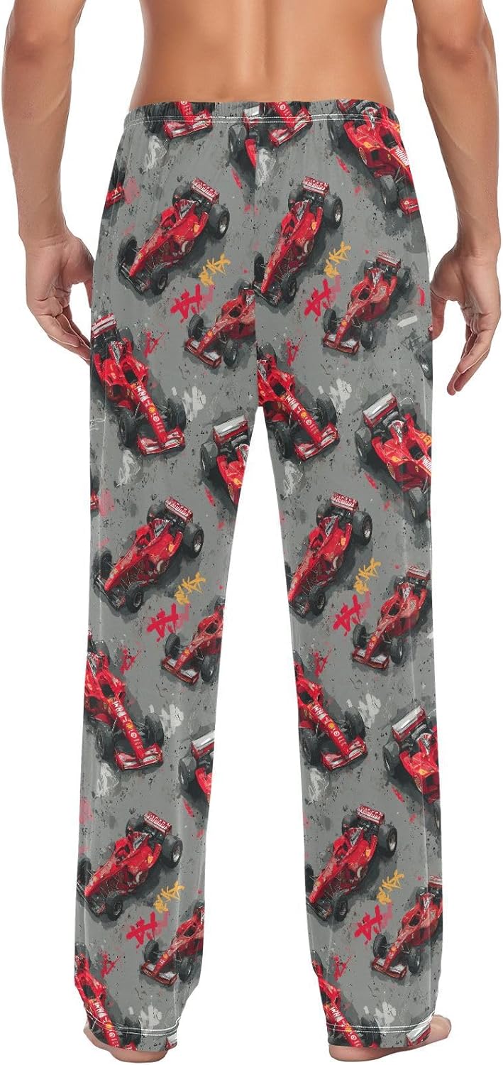 visesunny Red Race Cars Grunge Mens Lounge Pajama Pants Men's Pajama Pants Sleep Pants 100% Cotton Pajama Bottoms S-XXL - Image 5