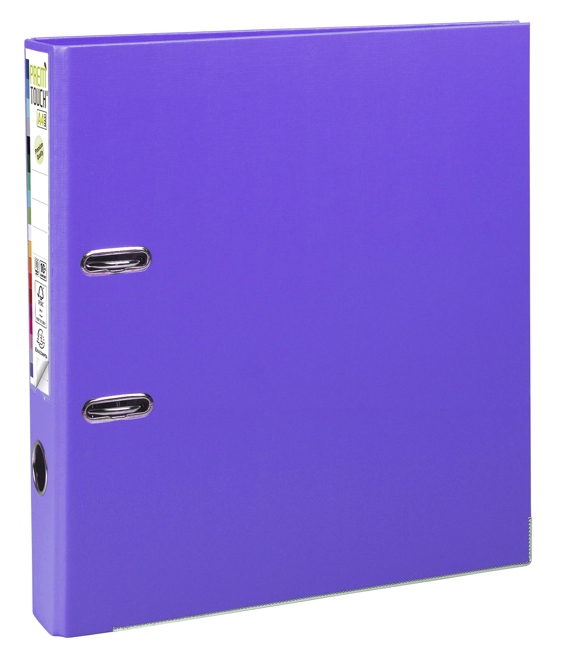 Exacompta 53157E 10er Pack Premium Kunststoff-Ordner Prem´Touch. 5 cm schmal DIN A4 MAXI Ringordner Aktenordner Briefordner Büroordner Plastikordner Schlitzordner Lila