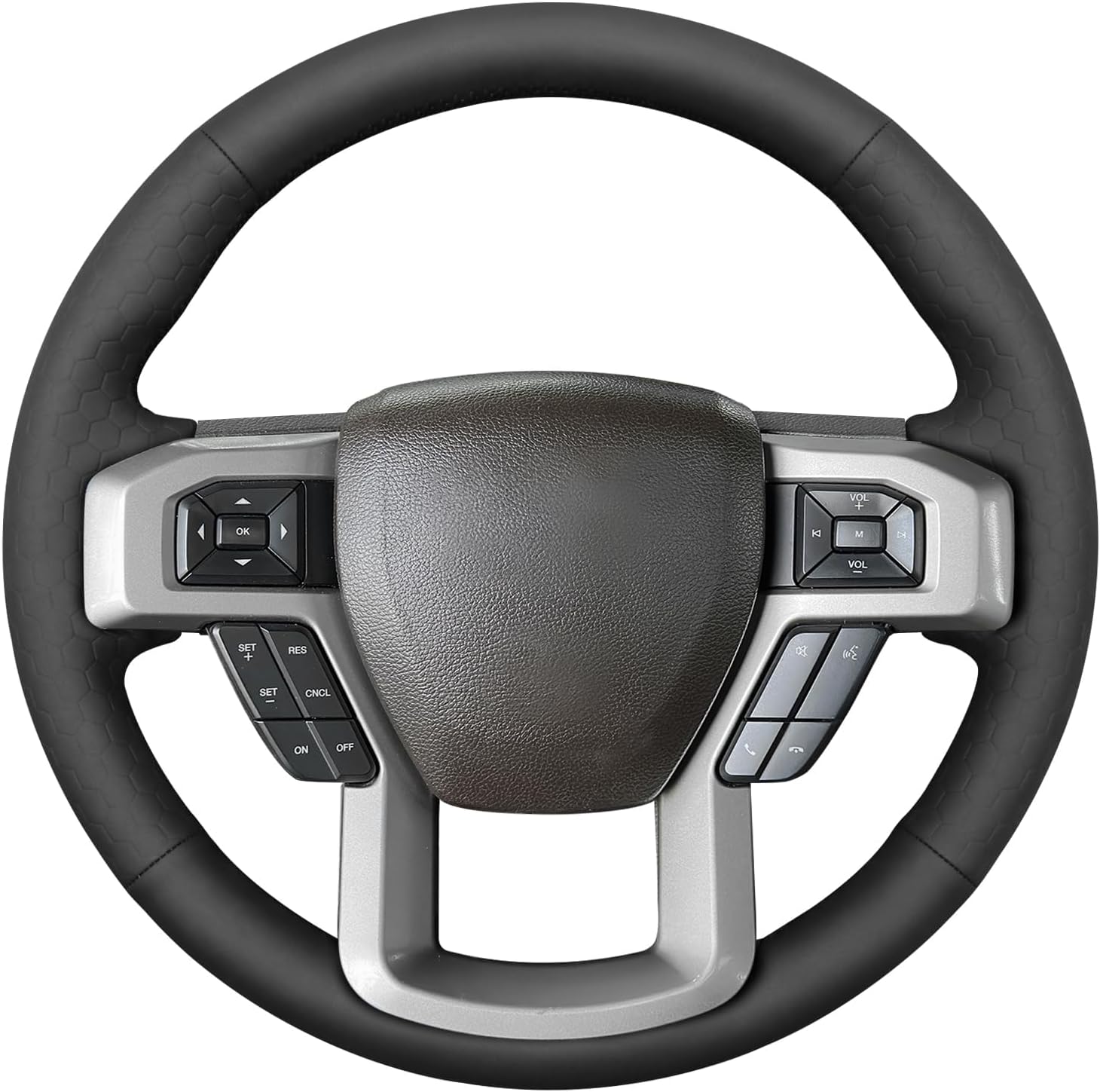 MEWANT Steering Wheel Cover for Ford F150 / F250 / F350 / F450 / F550 / F600 / F650 / F750 Hand-Stitched Microfiber Leather Steering Wheel Wrap