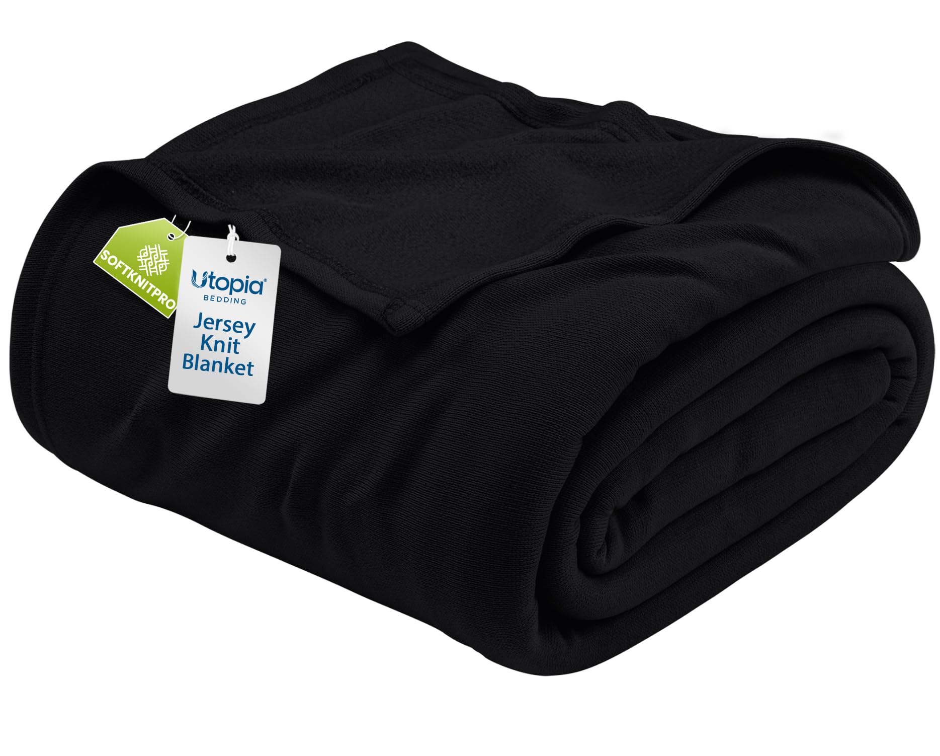 Couverture tricotée respirante et douce Utopia Bedding grand lit noire pour réguler la chaleur