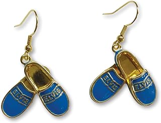 Elvis Presley Dangling Metal Blue Suede Shoes Earrings - Mid-South Products