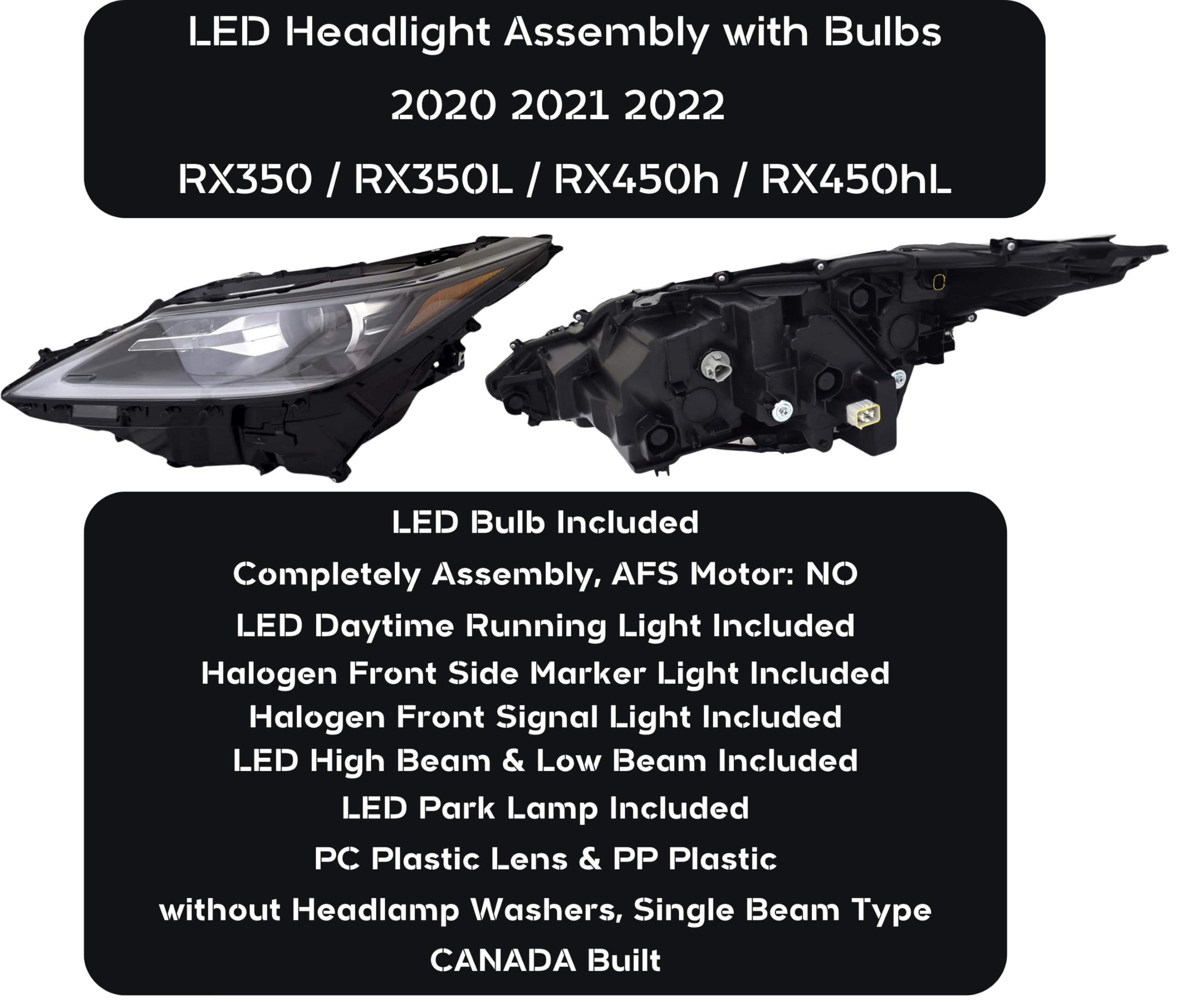 Amazon.com: ALLIGATOR AUTO LIGHTS Headlamps Compatible with Lexus