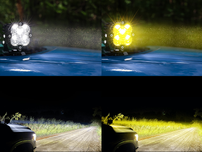 Amazon.com: Auxbeam LED Pods 3 Inch 80W Amber Fog Light, 3x3 Cube