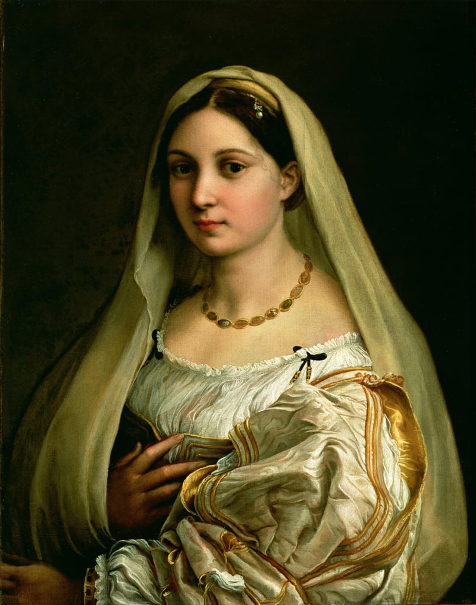 POSTERIIk Vintage Classic Picture Landscape Artwork the Veiled Woman or the Donna Velata by Raffaello Sanzio Raphael Portrait Canvas Painting for Office Home Decor 60x90cm