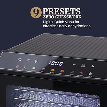 Elite Gourmet 10-Tray Digital Food Dehydrator, 48-Hr Timer, 95-167F