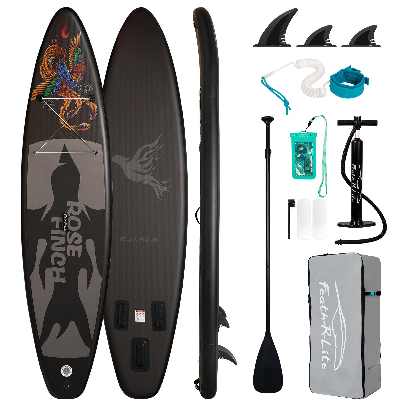 FEATH-R-LITE Inflatable Ultra-Light Stand Up Paddle Board for All Skill Levels Included with SUP