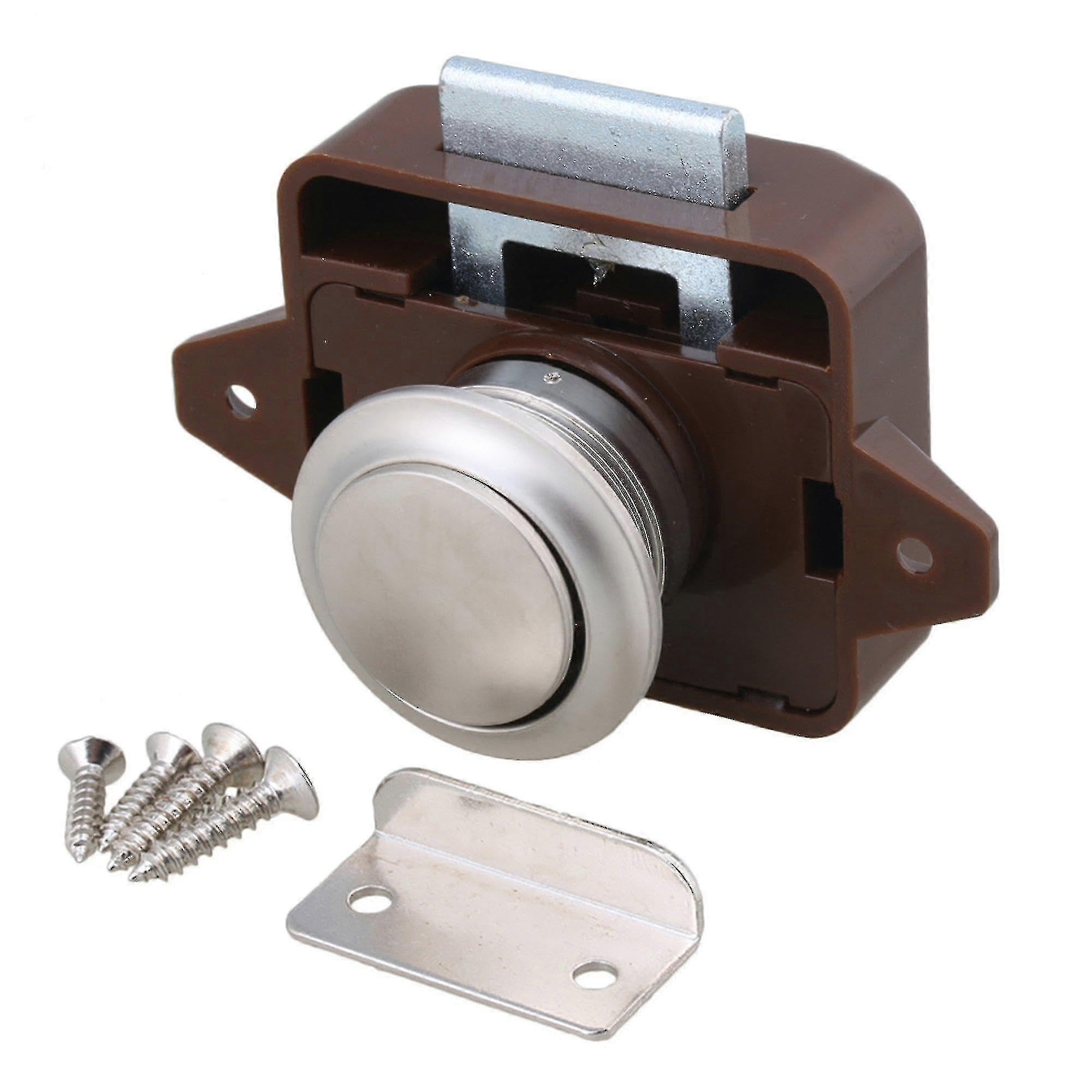 Joyhappst Image Color Push Button Cabinet Latch For Rv Camper Motorhome Caravan Brown Silver