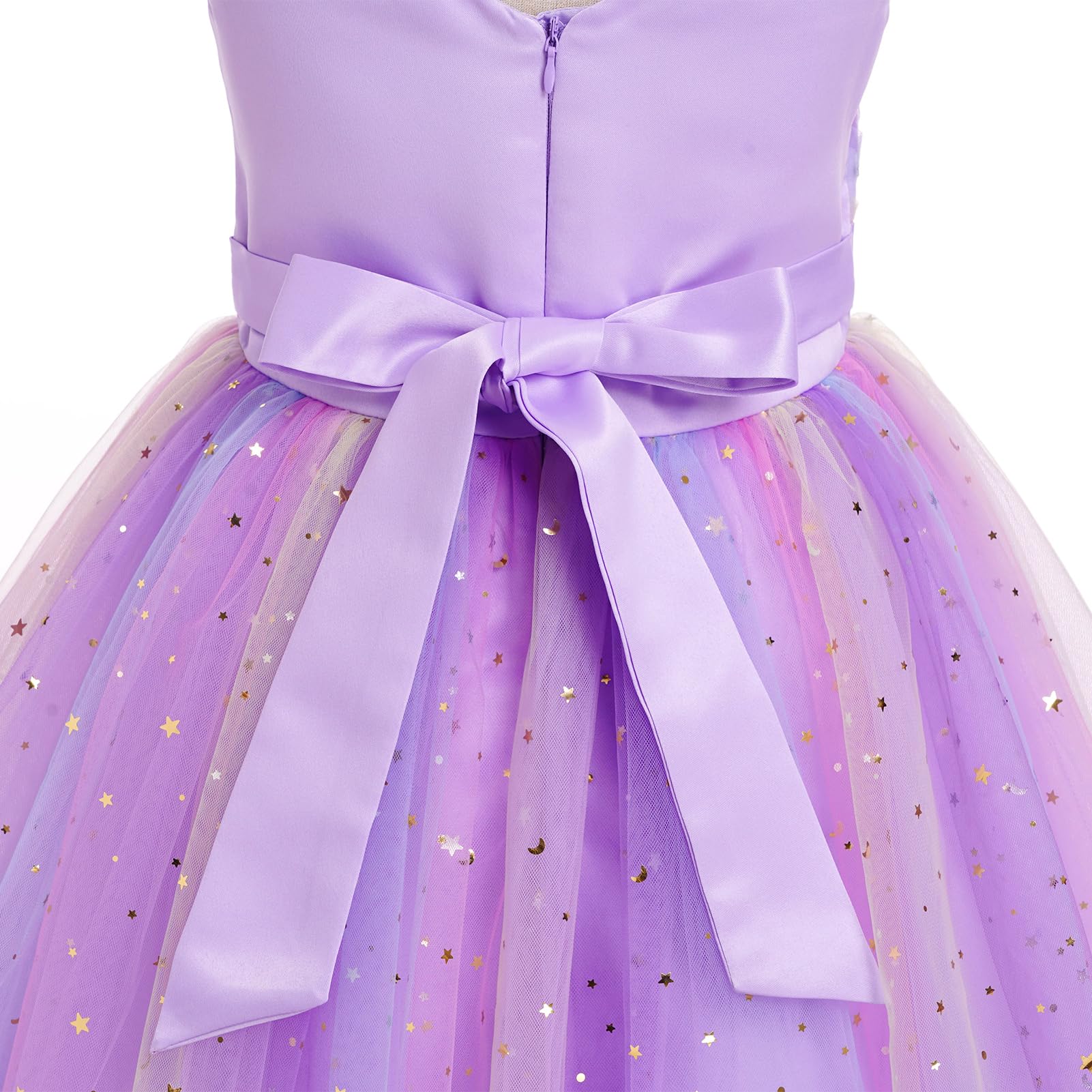 Vestido largo plisado de princesa para niñas, vestido largo para boda, dama de honor, graduación, vestido de baile, vestido bordado de encaje floral, elegante vestido con cuello en V, Morado (, 11-12