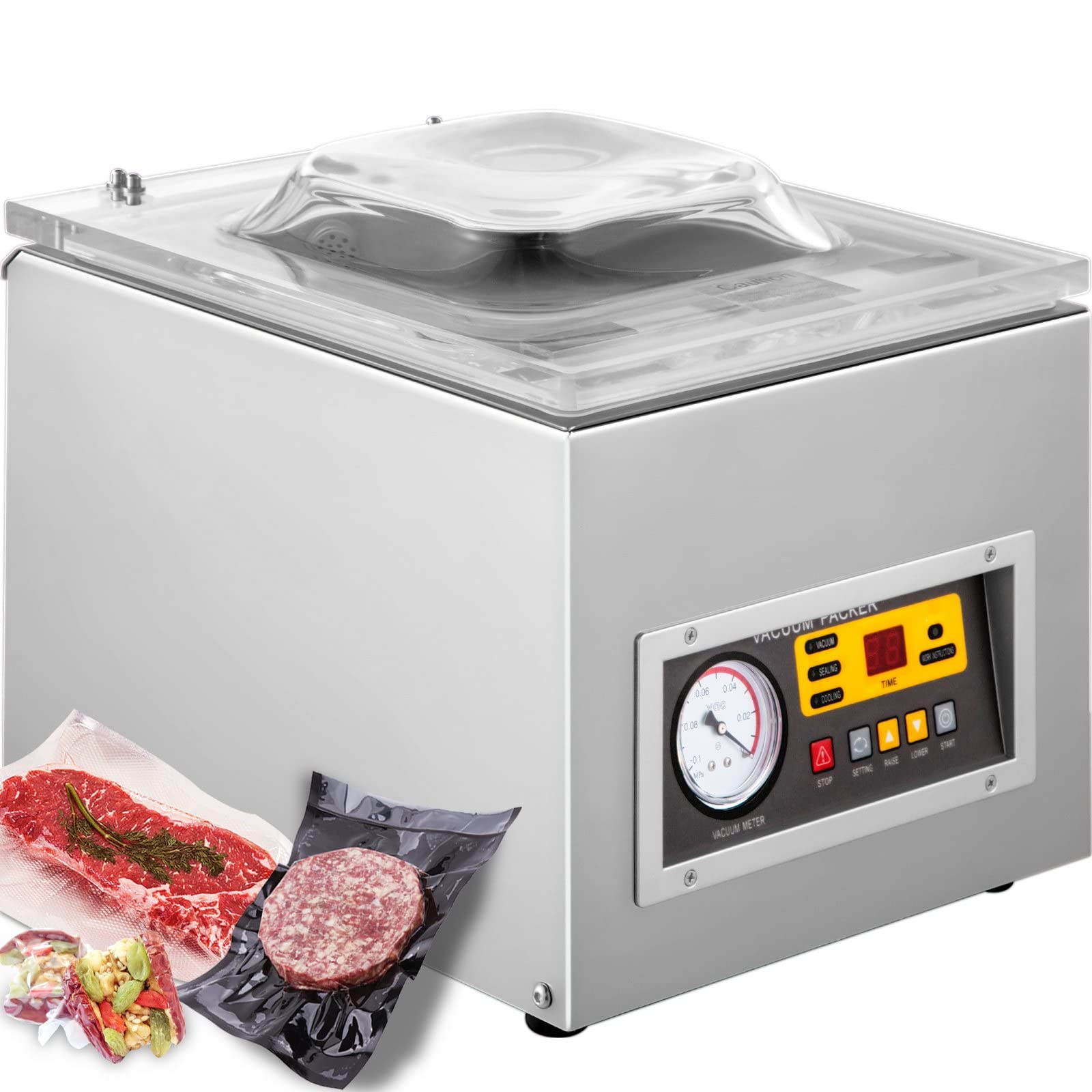 Máquina selladora al vacío, control automático, compacta, envasado de alimentos para uso doméstico y comercial, ideal para preservar la frescura y reducir el desperdicio de alimentos