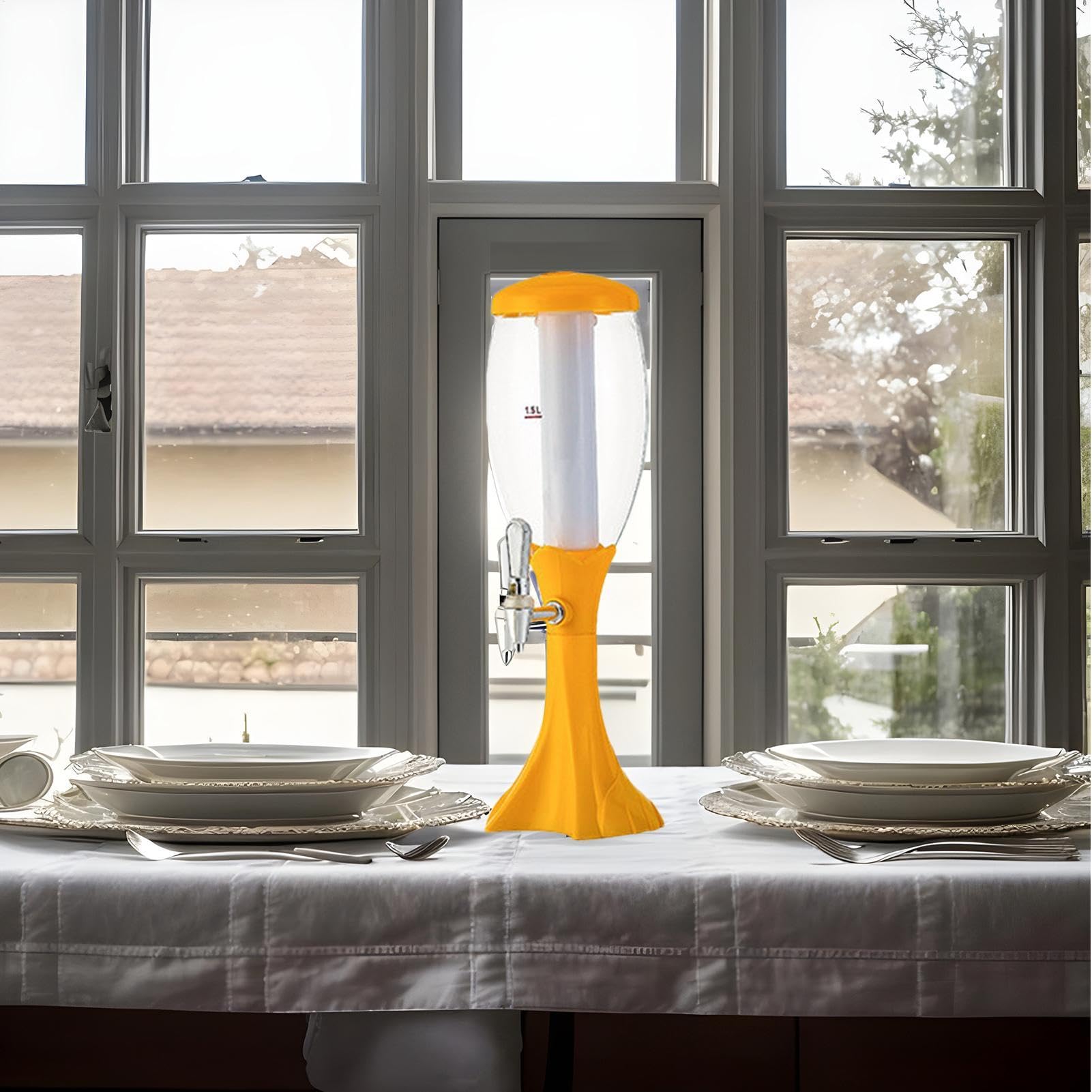 Getränketurm - Getränkespender, Gänseblümchen-Turm mit Eisrohr und