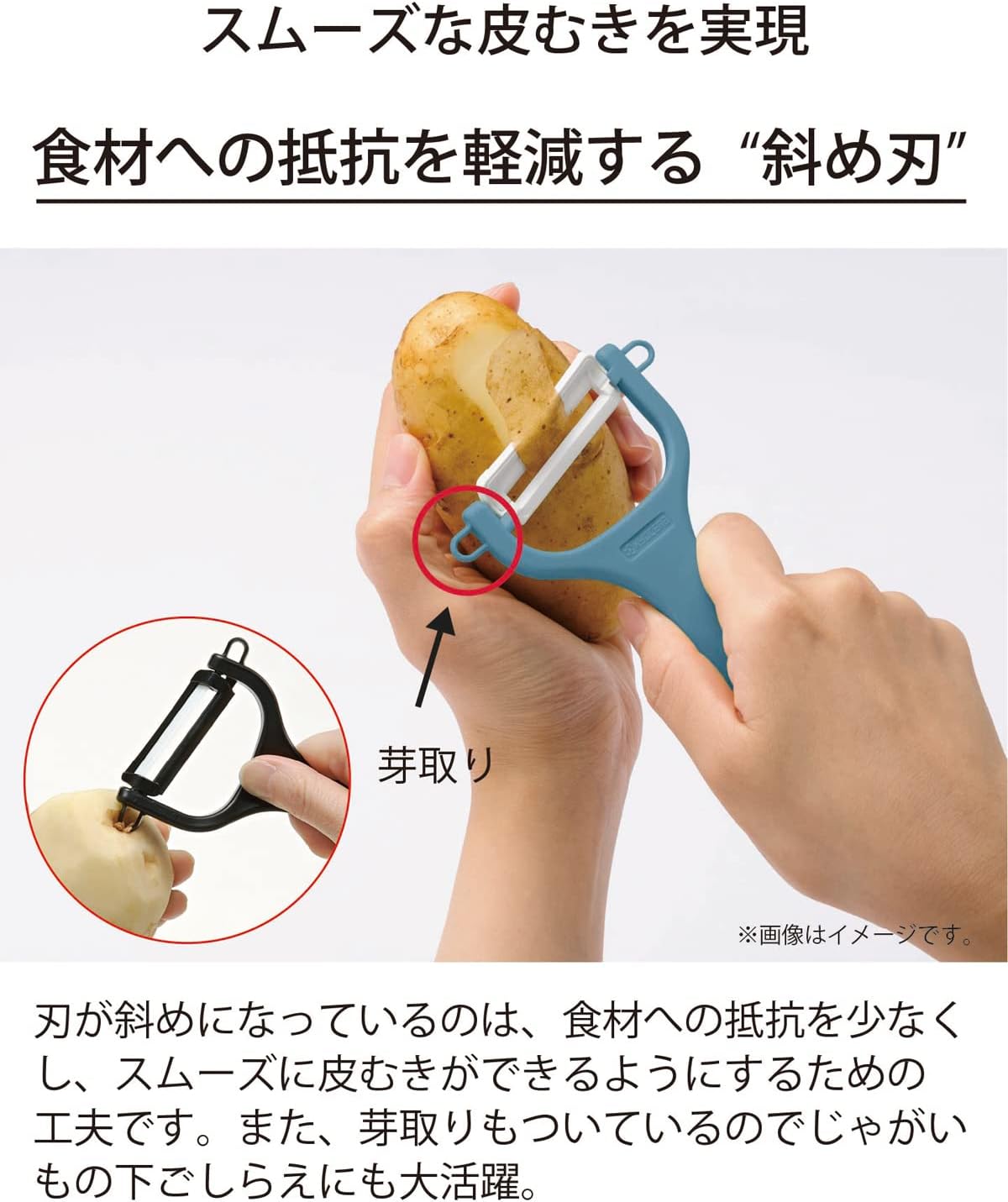 Kyocera CP-NA09 Ceramic Peeler, Rust Free, Easy to Clean Peeler, Black, Oblique Blade Type, Light and Sharp to Use, Keeps Sharp, Does Not Accidentally Accept Money-Disinfecting Bleaching image 4
