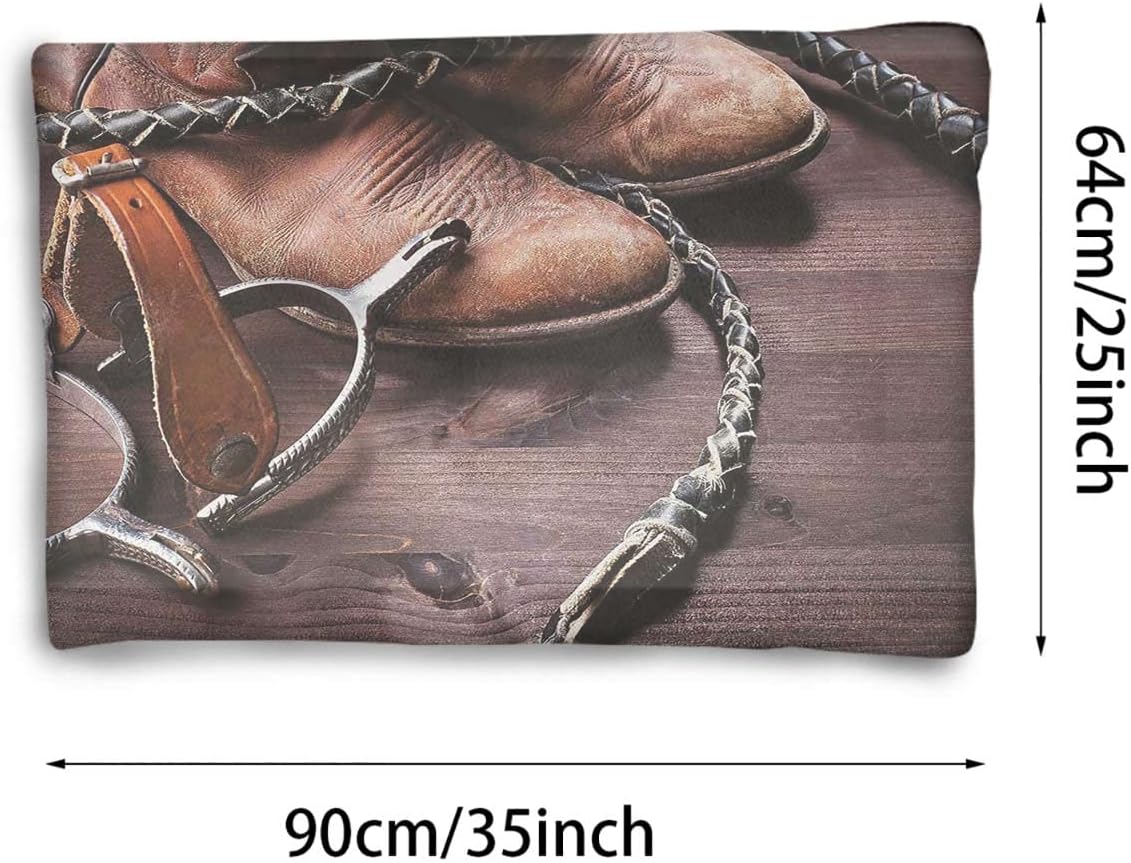 review Brown Soft Warm Pet Fleece Throw for Small Dogs and Cats Old Leather Boots and Spurs Rustic Rodeo Picture for Bed, Couch, Sofa, Travel,Washable & Lightweight Western 25