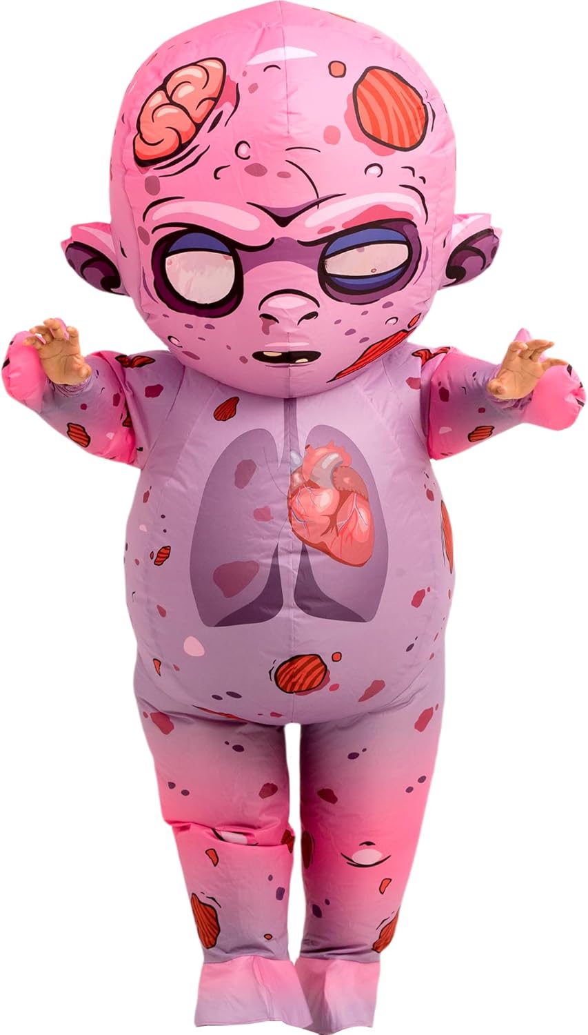 One Casa Inflatable Costume Adult,Blow Up Zombie Suit,Scary Halloween Costumes for Men Women