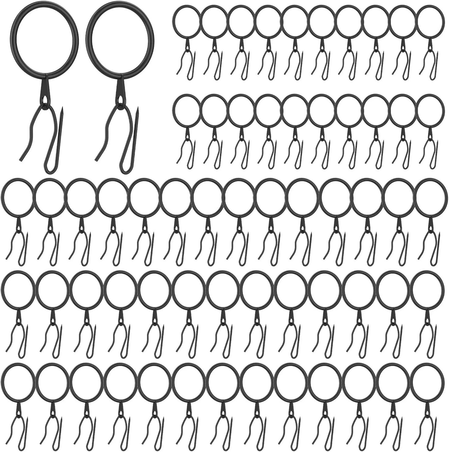 Curtain Hooks 60pcs Shower Curtain Hooks Curtain Hanging Rings Pulley Metal Home Convenience Replacement Bathroom Accessories for Home