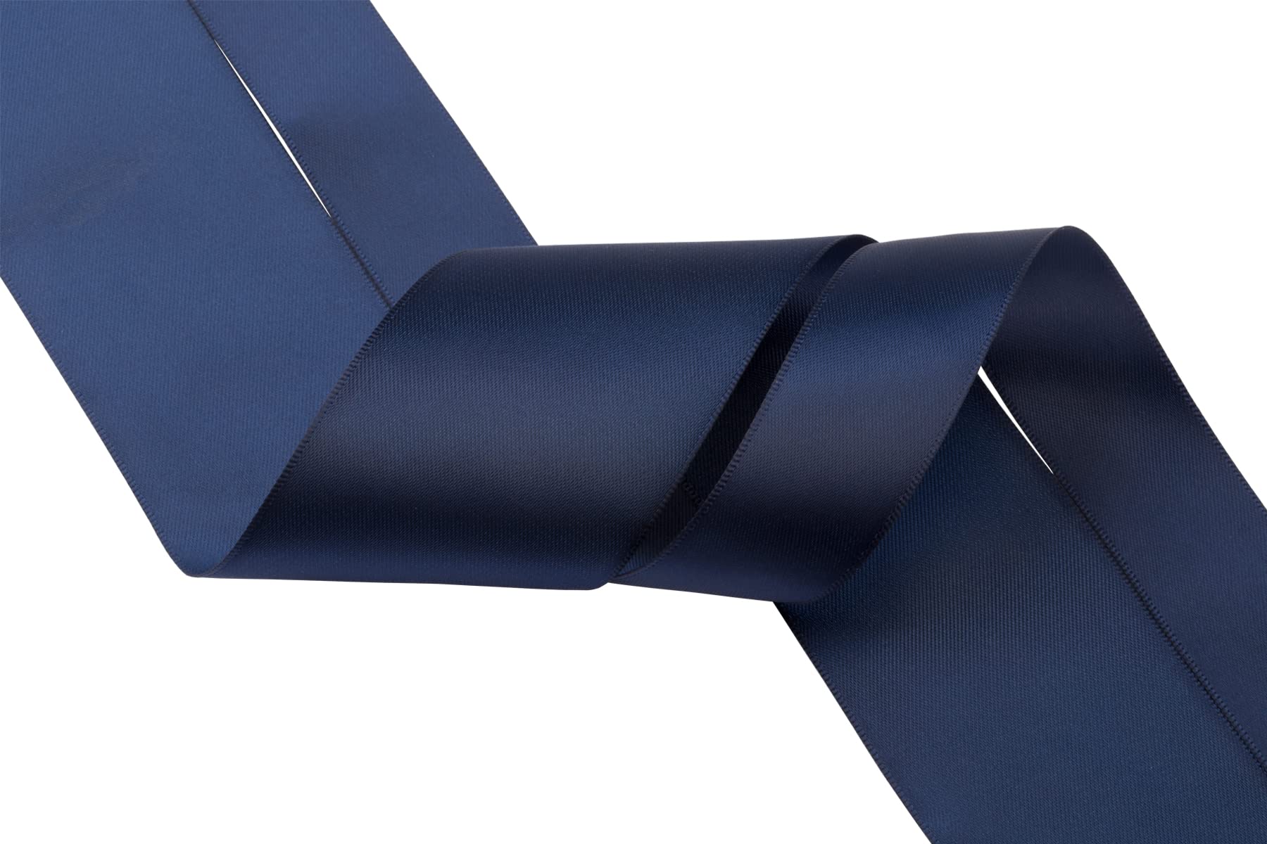 Zofrud 2 Rolls of Navy Double Faced Satin Ribbon - 18 Meters Total (25mm and 50mm x 9M) - Ideal for Crafts Gift Wrapping, and Weddings - Image 3