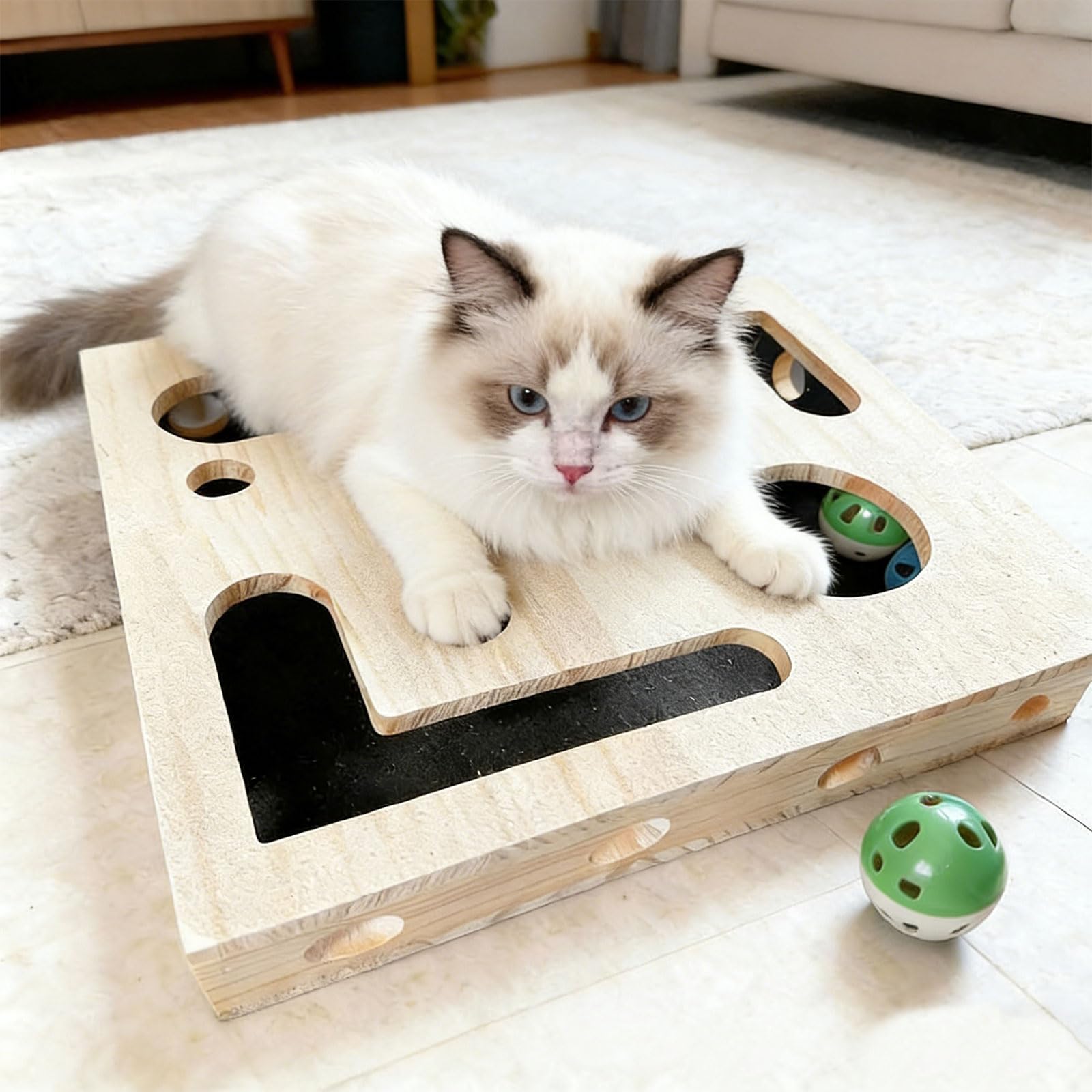 Pudełko zajęciowe, pilnik do pazurów kotów – 30 x 25 x 8 cm, deska do drapania dla kotów, zabawka do drapania dla kotów domowych, do zajęcia i promocji podczas drapania, zabawy w gospodarstwie domowym