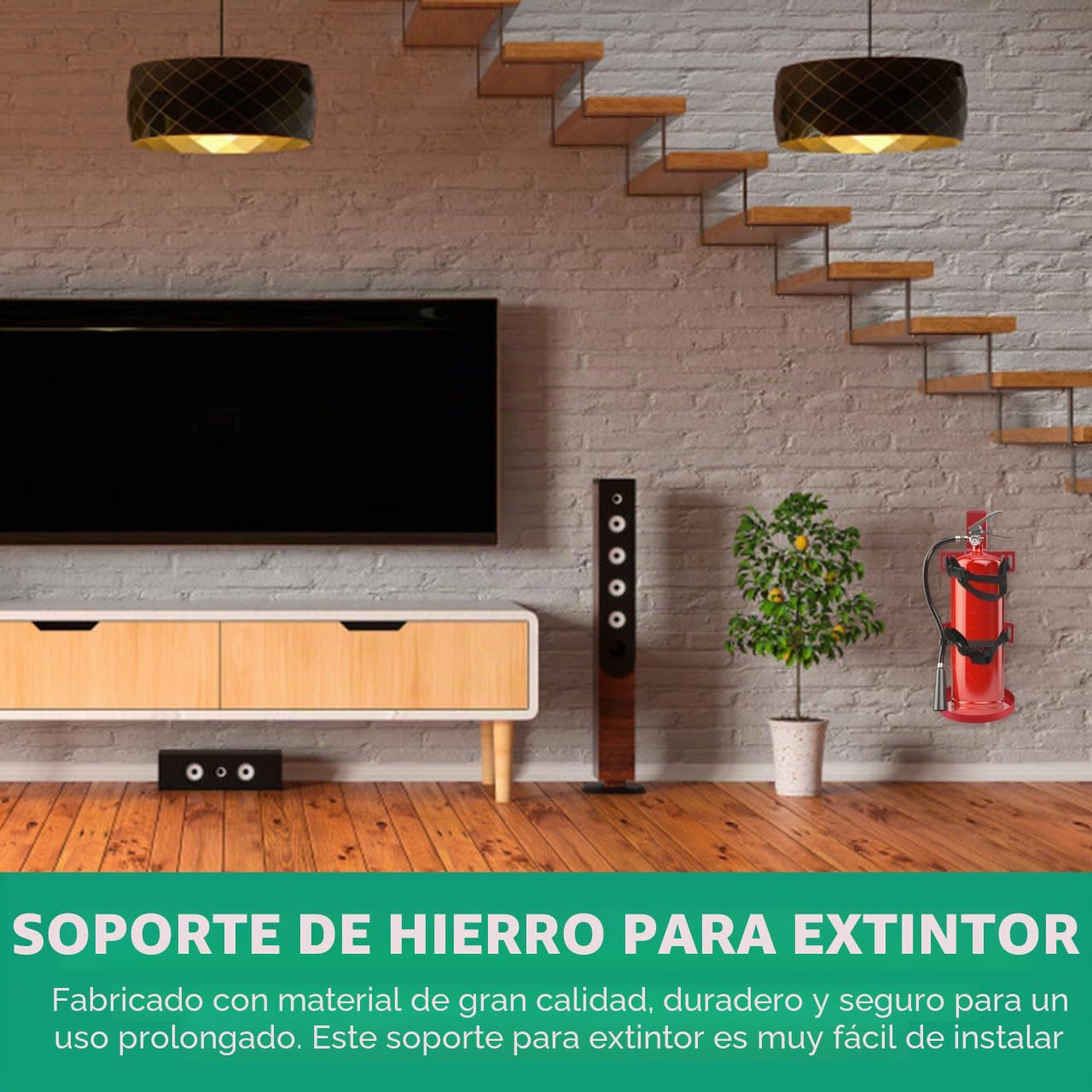 Artibetter Soporte Universal Para Extintor De 2 a 4 Kg Montaje Fácil En Pared Colgador Seguro De Hierro Para Hogar Vehículo Oficina Diseño Práctico Y Material Resistente