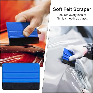 Squeegee Smoothing Tools Car Vinyl Wrap, Wallpaper Wrap Vinyl for Cars, Window Film Tint Trimming Application Tool, Blue