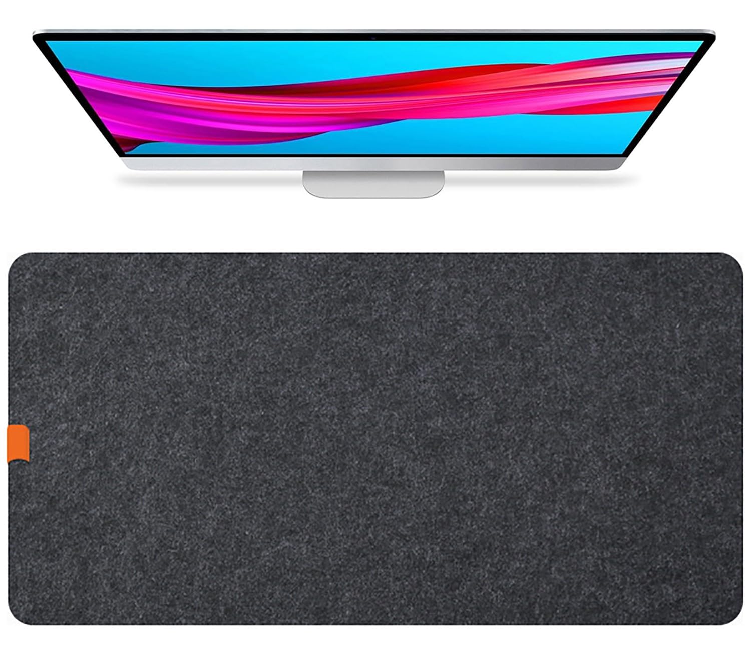 Tappetino da scrivania grande in feltro, Tappetino per mouse da ufficio in feltro antiscivolo e anti-sfilacciamento, Coperture protettive grigie per scrivania(DarkGray,160x80cm)