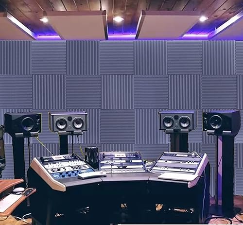 Miniatura 3 de Paneles de espuma a prueba de sonido Elvaty con aislamiento ignífugo Paneles de espuma acústica paquete de 48 paneles cuadrados de 12 x 12 x 1