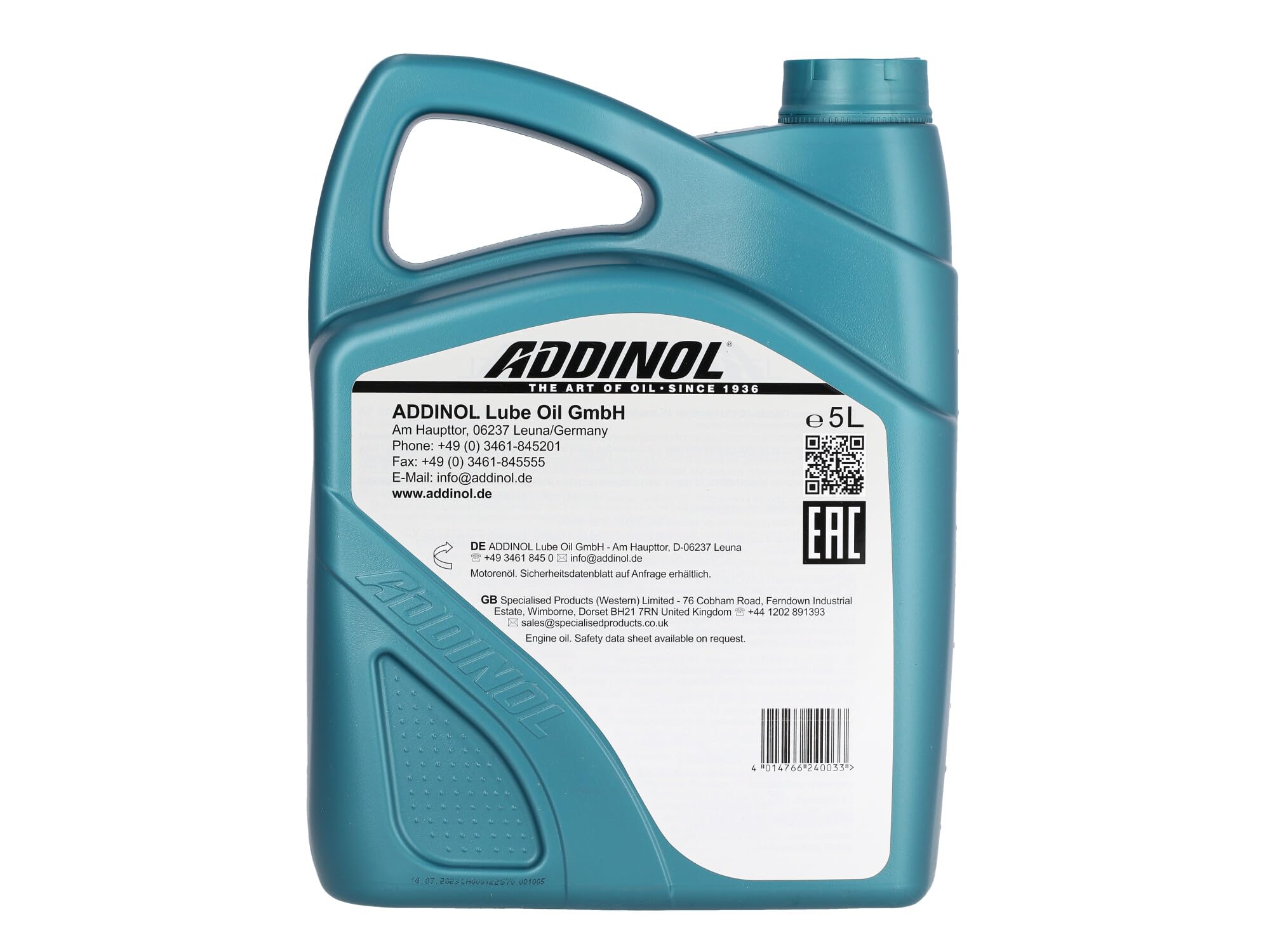 ADDINOL MZ406 - Super Huile de Moteur 2 Temps (Huile de Mélange) low smoke - 5 Litres