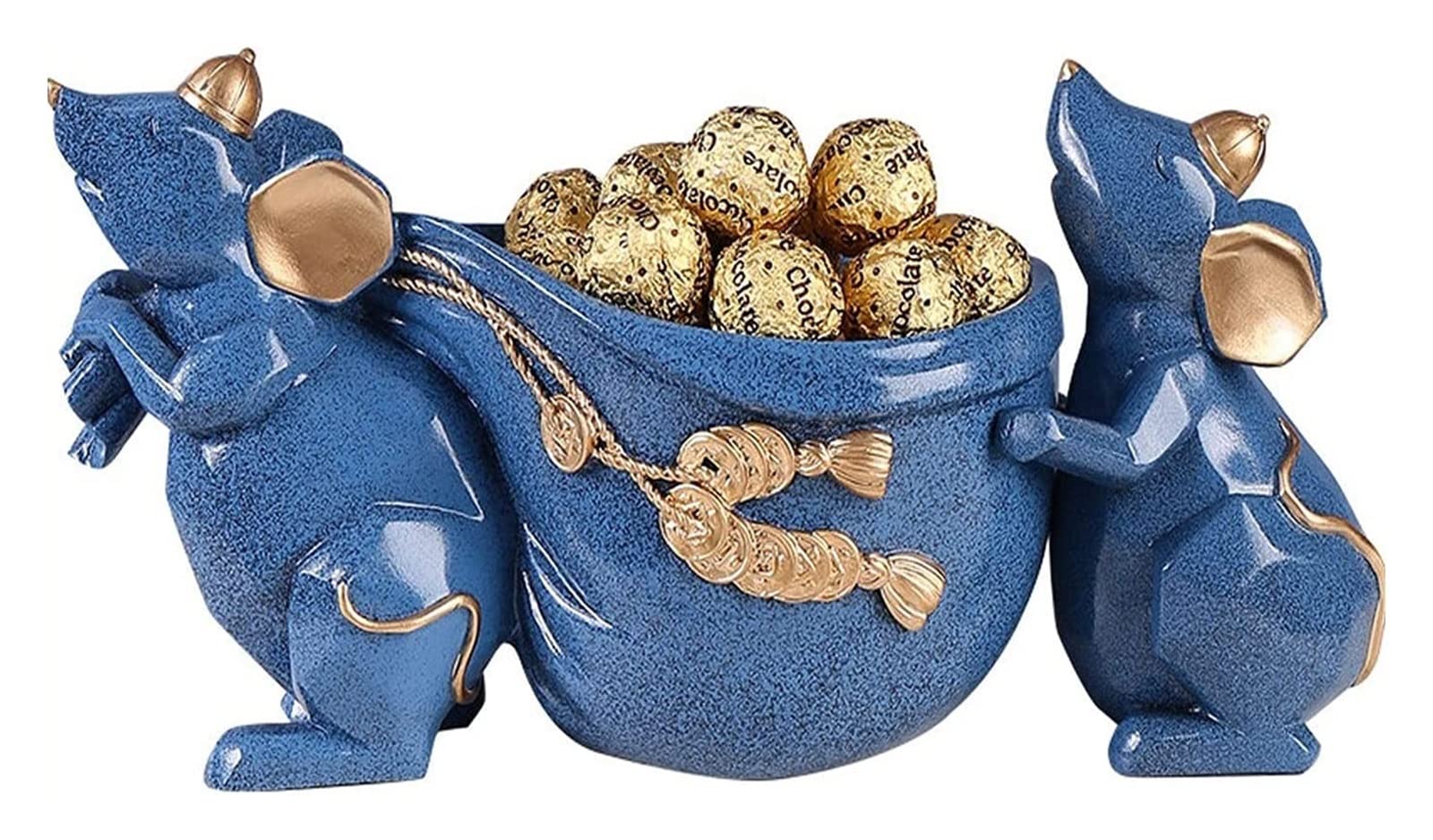 Statue de table animal mouse : une idée cadeau originale en résine bleue - 7