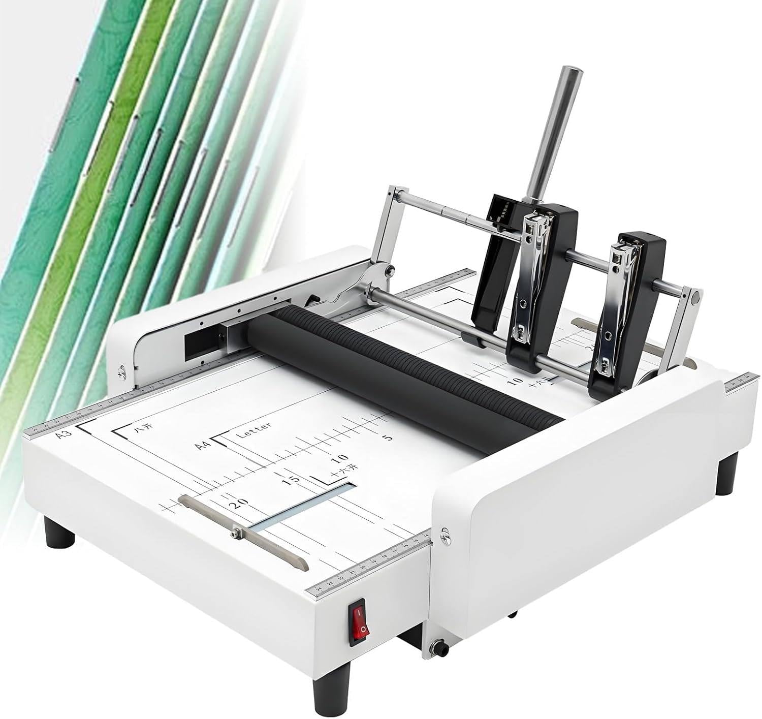LJLYYDS Booklet Maker Machine, A3 Folding Binding for Saddle Stitch Brochures, Manuals, 11.7"x16.5" Ideal for School and Office Use, Easy to run