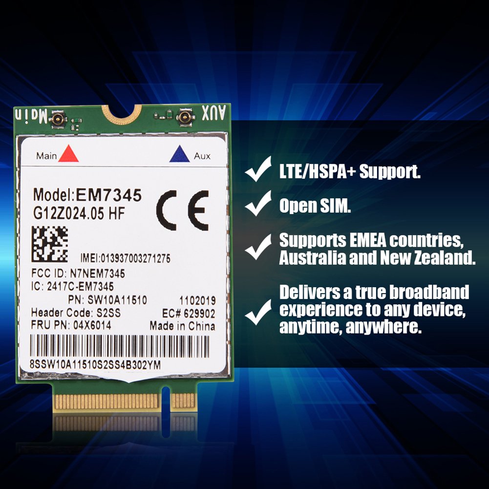 KIMISS EM7345 04X6014 4G, Modulo per Thinkpad X250 X1C Em7455 Dw5811e LTE WWAN Scheda W550 T450 X240 T440