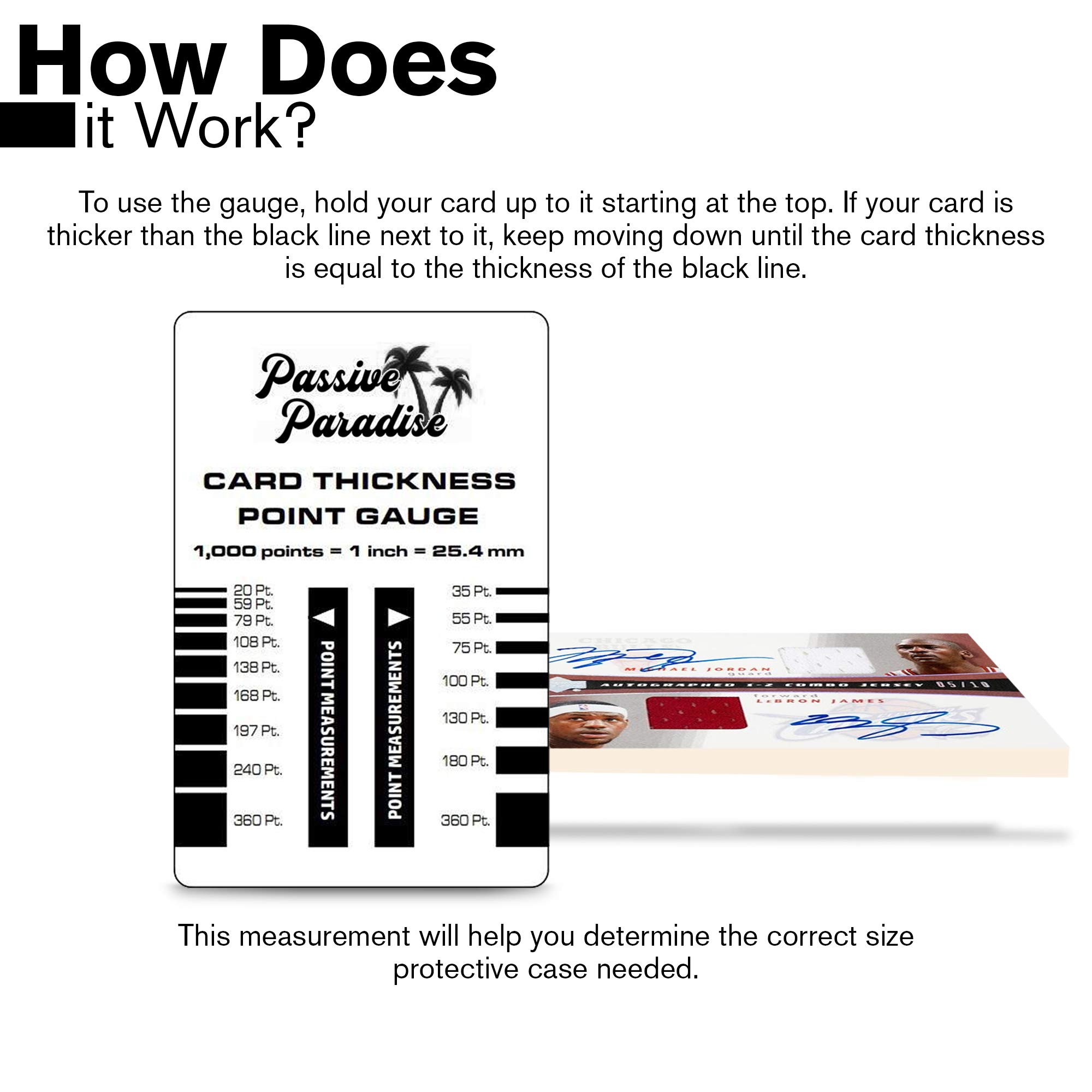 Amazon.com: Passive Paradise Card Thickness Point Gauge Tool - Trading Card  Top Loader & Magnetic Card Holder Thickness Measuring Guide : Arts, Crafts  & Sewing