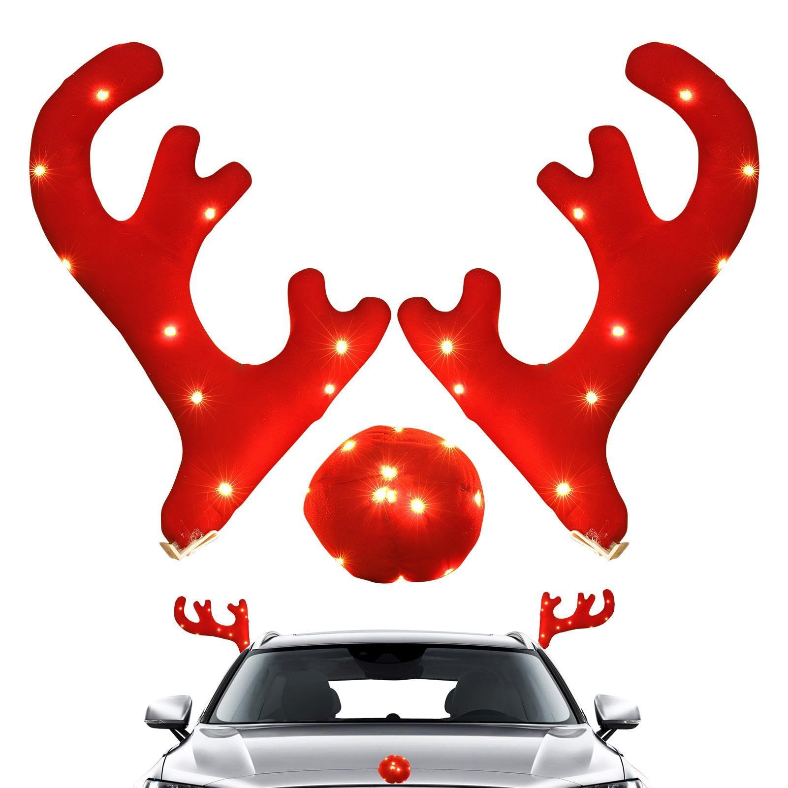Bois de Renne pour Noël et Auto Jolies décorations Lumineuses de Noël pour