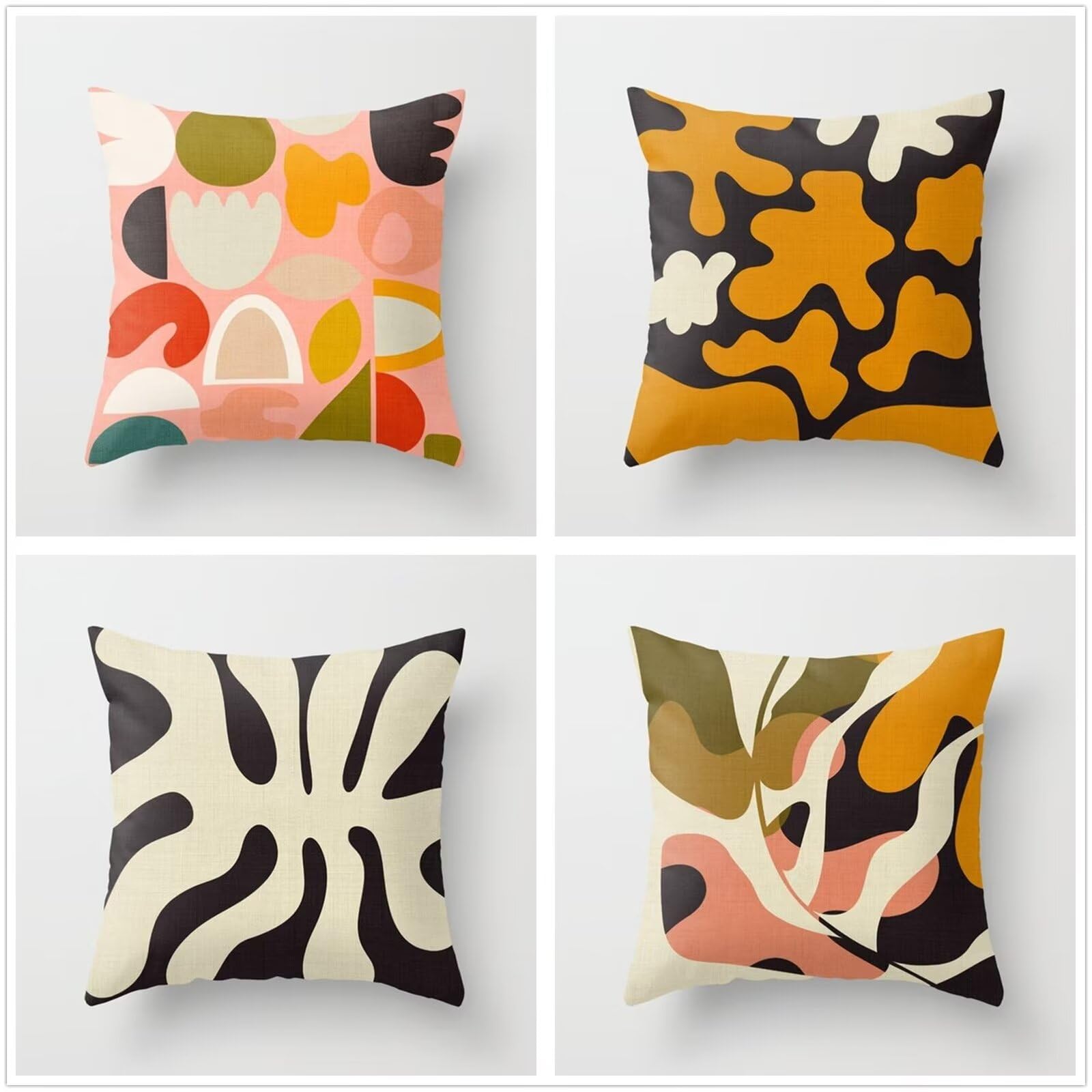 Federe per Cuscini Super Soft 50x50cm Set di 4 Quadrato Bifacciale Copricuscini Divano Decorativi curcuma moderna Decor Fodere per Divano Sedia Cuscini Camera da Letto Cuscini Arredo P1-398