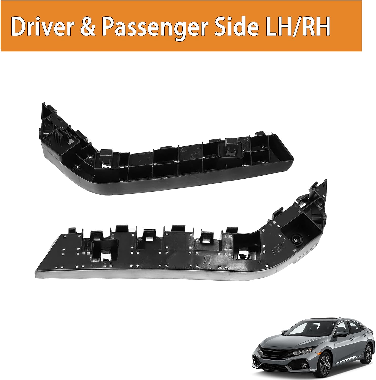 Front Bumper Bracket Set Left and Right Side Compatible with Honda Civic 2016 2017 2018 2019 2020 2021 Replaces 71193-TBA-A00 71198-TBA-A00,HO1033109 HO1032109