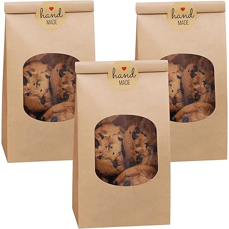 paper cookie bolsas with window