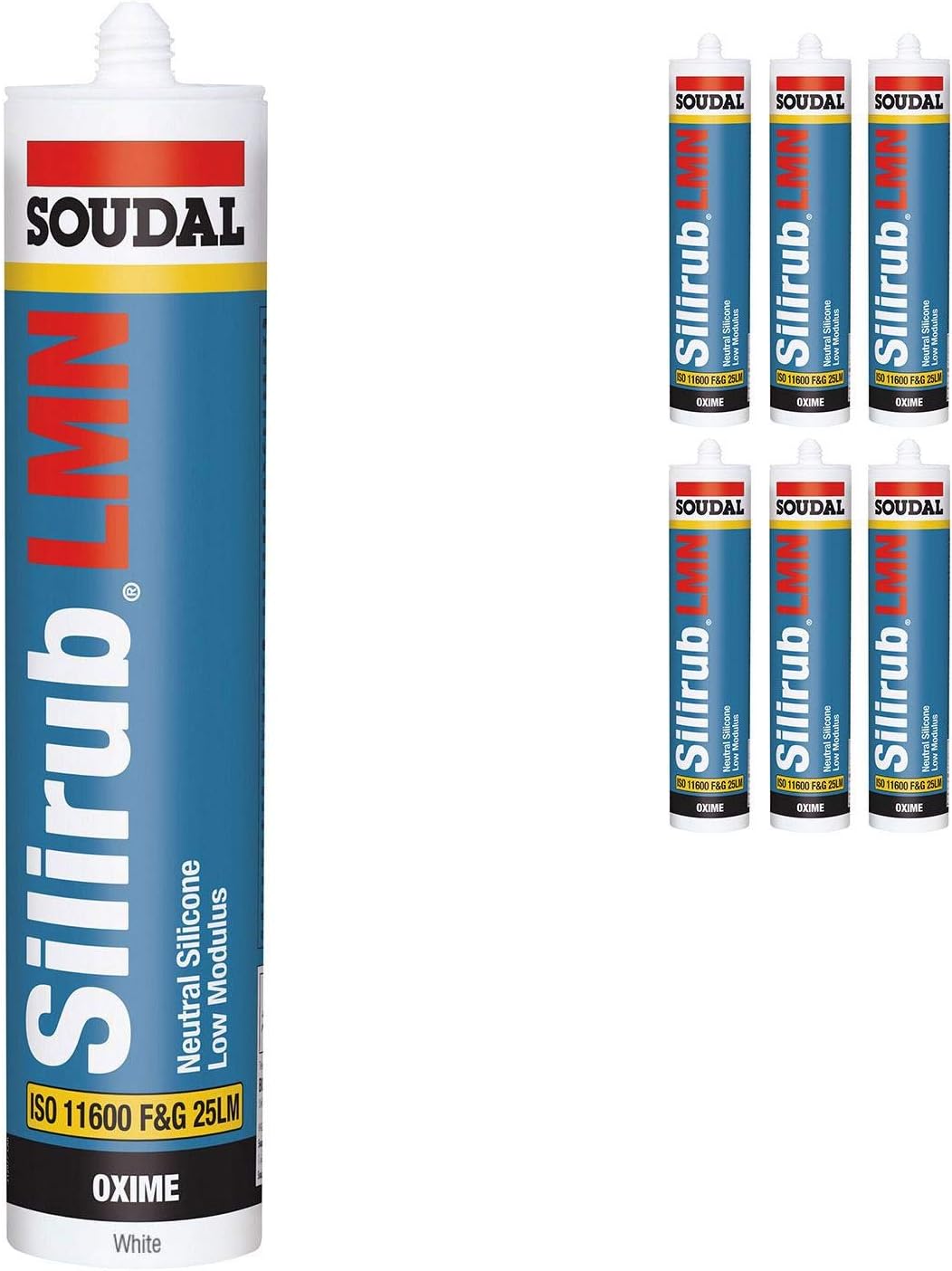 White Soudal Silicone Sealant Slirub LMN All Purpose External Low Modulus Neutral Cureal Low Modulus Neutral Cure