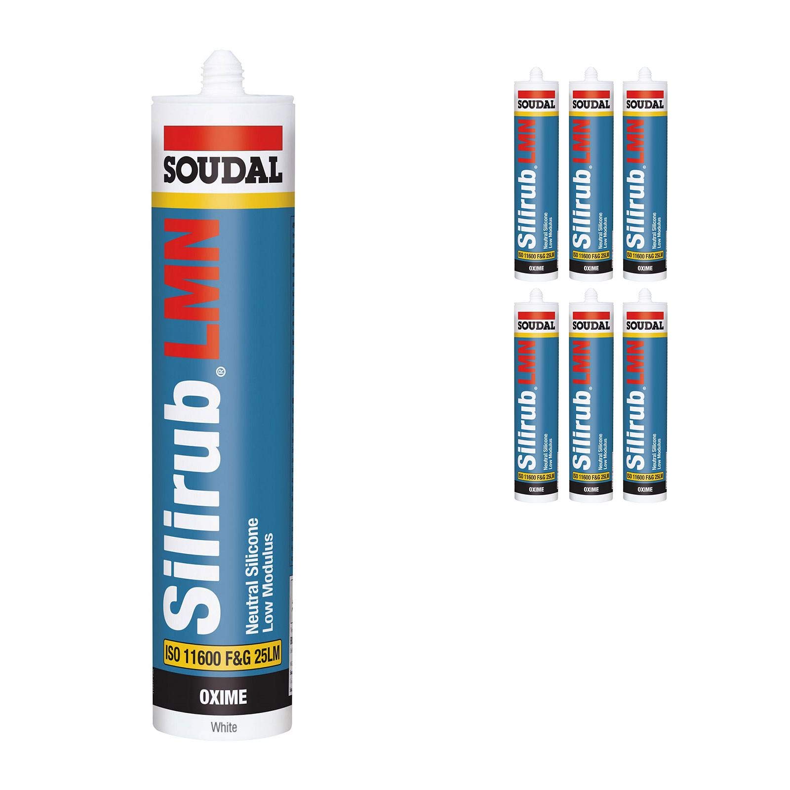 White Soudal Silicone Sealant Slirub LMN All Purpose External Low Modulus Neutral Cureal Low Modulus Neutral Cure