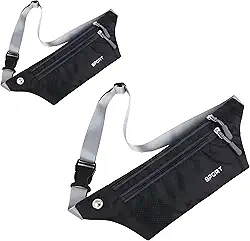 Kit 2 Pochete Doleira Antifurto Esportivas Premium, Ultra Slim, Impermeável, Com Compartimentos Para Celular, Chaves, Cartões, Ideal Para Corrida, Academia E Viagens, Marca VARENZIA