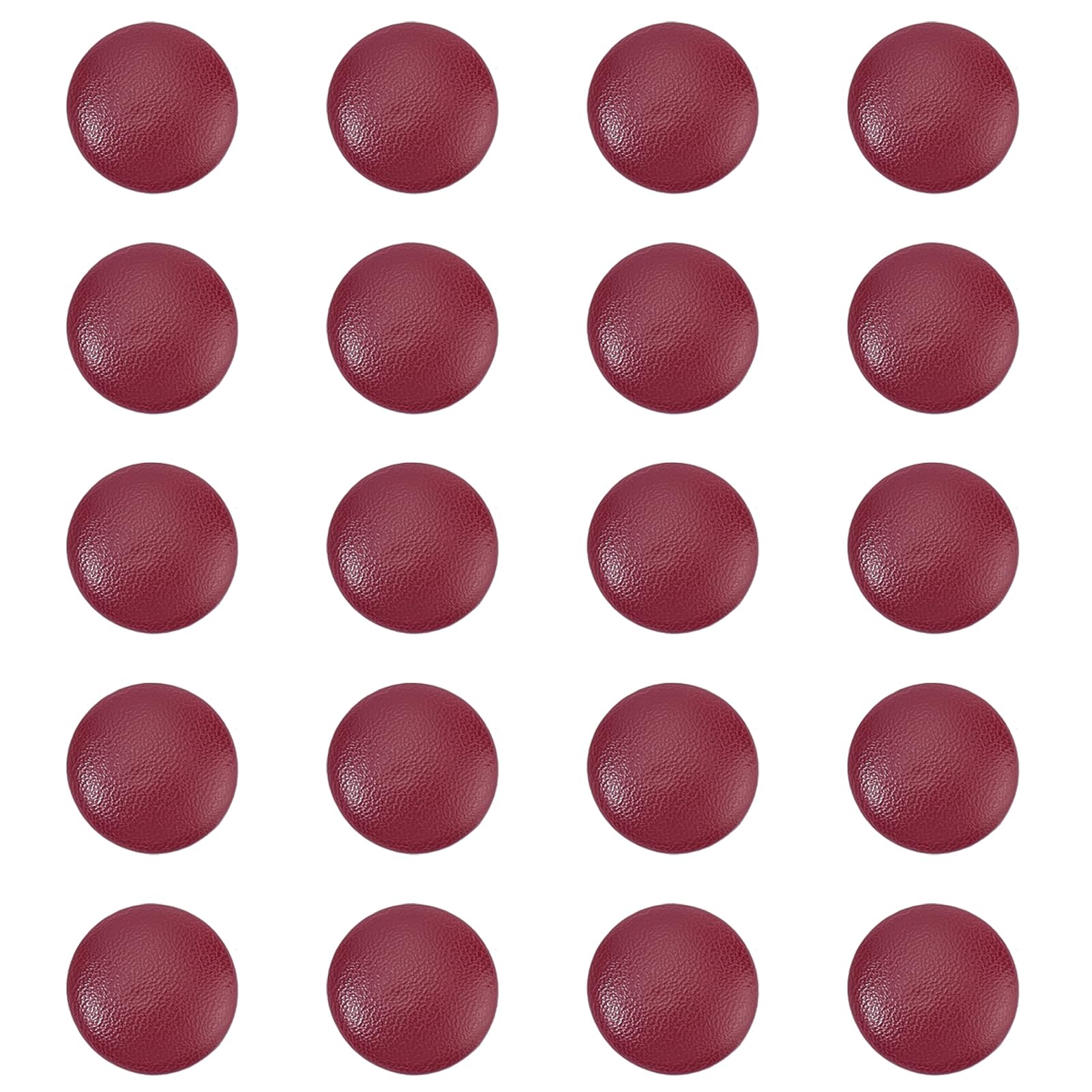 letsinstyle 20Pcs 20mm Red Faux Leather Covered Buttons, Round Button with Metal Shank, Sewing Replacement for Blazer Coat Uniform Shirt Suit and Jacket Sewing Craft DIY