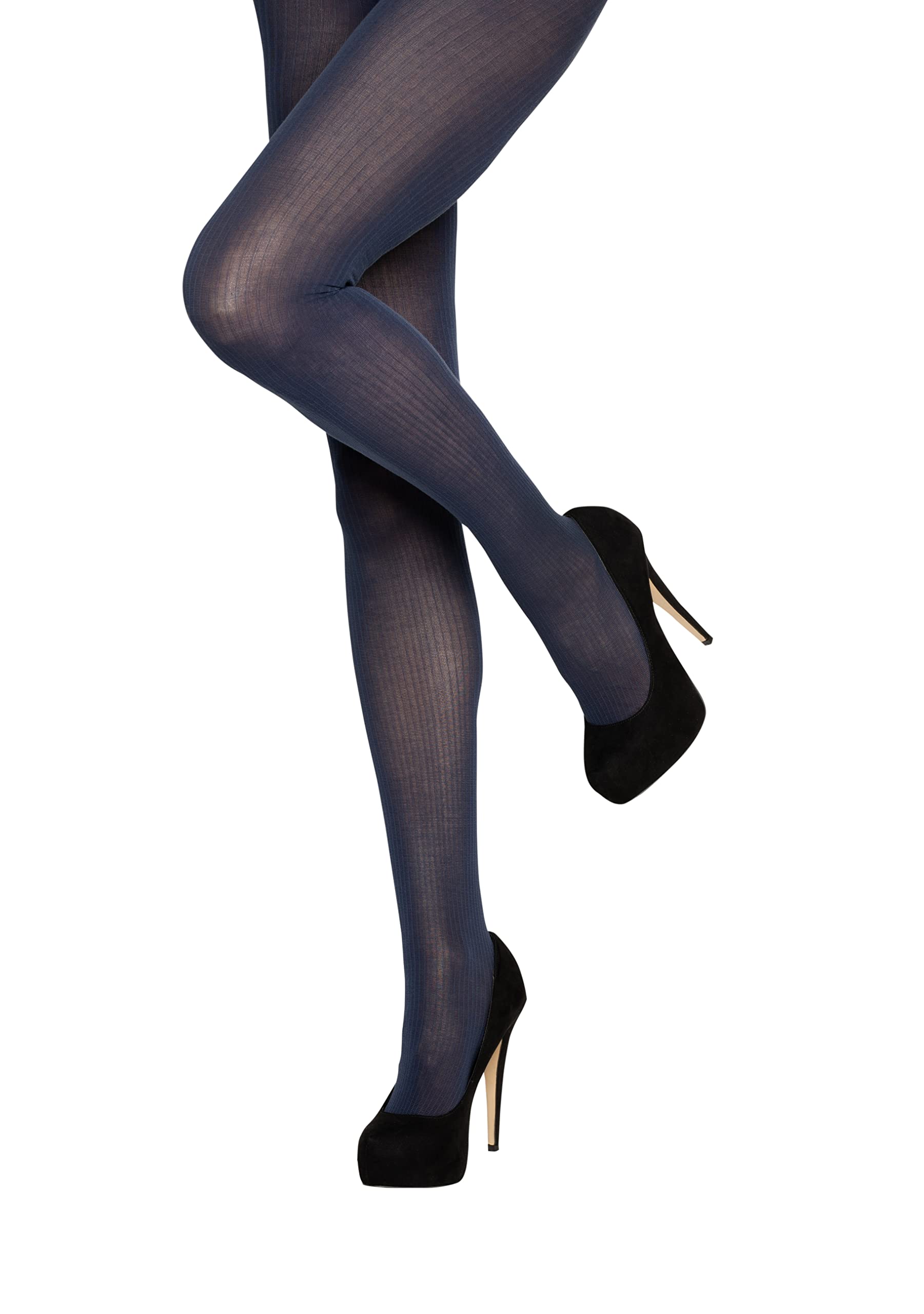 Charnos Cotton Rib Tights Navy Small - Medium