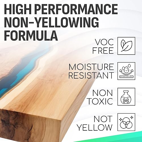 Miniatura 5 de Kit de resina epoxi Pro de 2 galones, acabado transparente de alto brillo para revestimiento de madera, hormigón, piedra y más, fuerte, duradero,