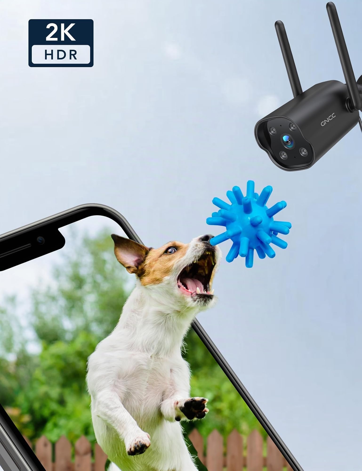 GNCC GT1PRO 2-Kamera-Set, 2K-WLAN-Außenkamera, IP65 wasserdicht, Infrarot-Nachtsicht, Bewegungserkennung, Zwei-Wege-Audio, 24/7-Überwachung, Smartphone-App,2,4-GHz-WLAN, Schwarz