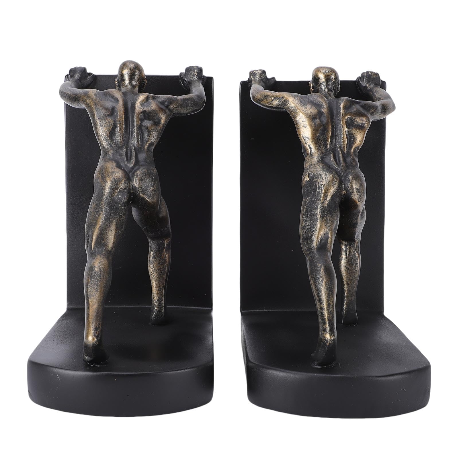 Tissting Serre Livres Décoratifs Figure Humaine en Résine pour Bureau Lot de 2