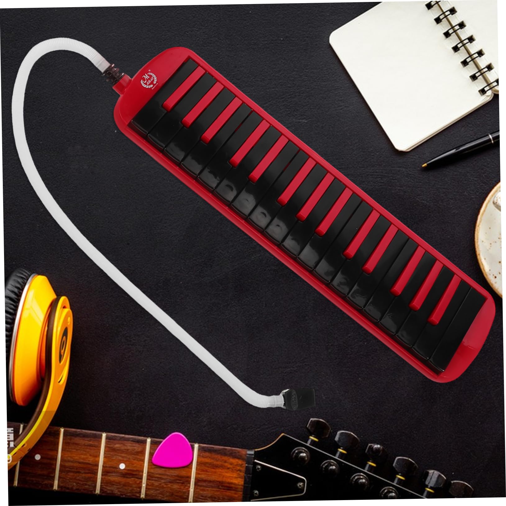 Yardwe 32-tasten Melodica Sopran Luftklavier aus Abs Leicht und Tragbar mit Mundstück Schlauchset und Eva Case für Anfänger und Erwachsene