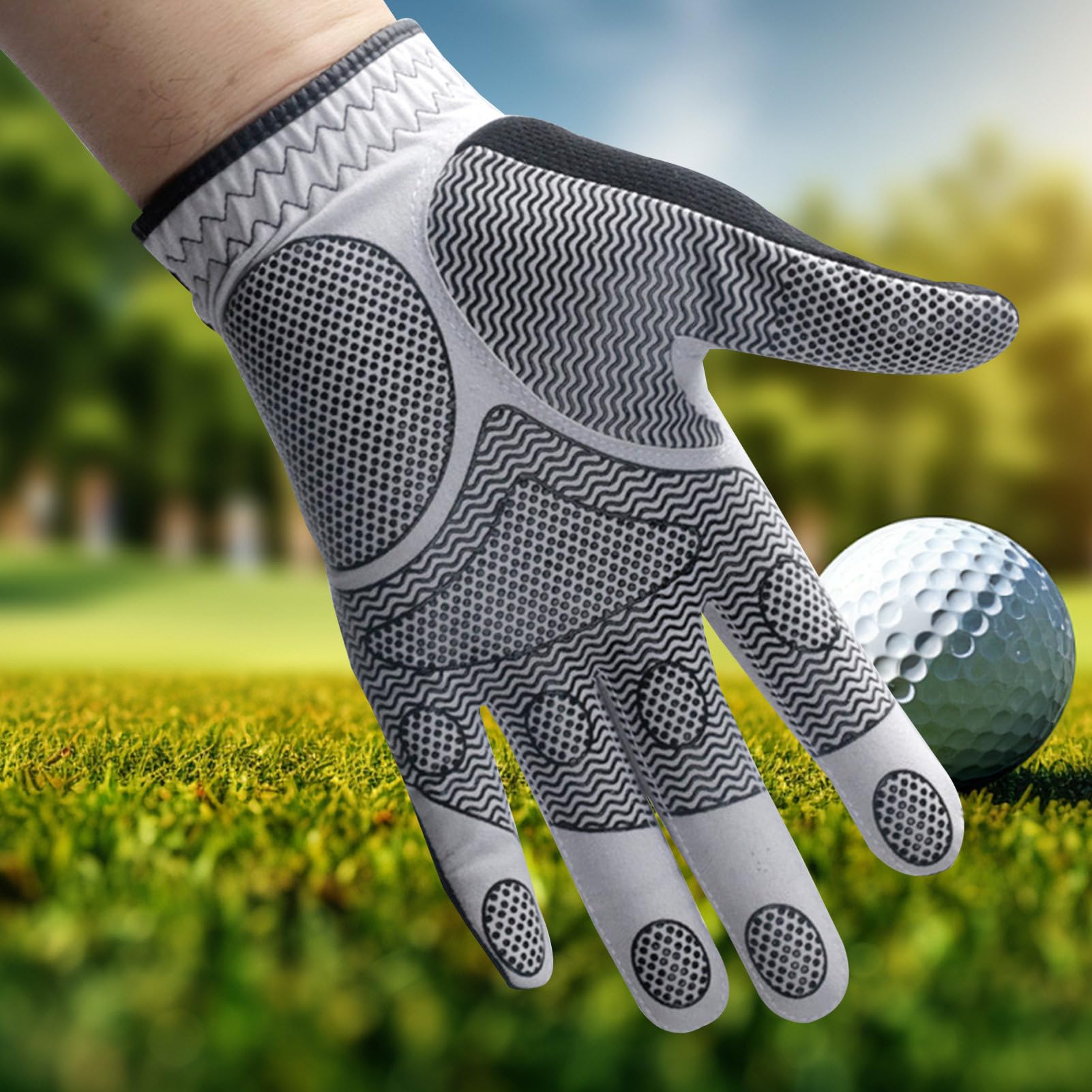 Guanti da golf da uomo, con impugnatura antiscivolo per mano sinistra, in morbido tessuto lavabile e traspirante, accessori da golf per uomini, fidanzato e padre