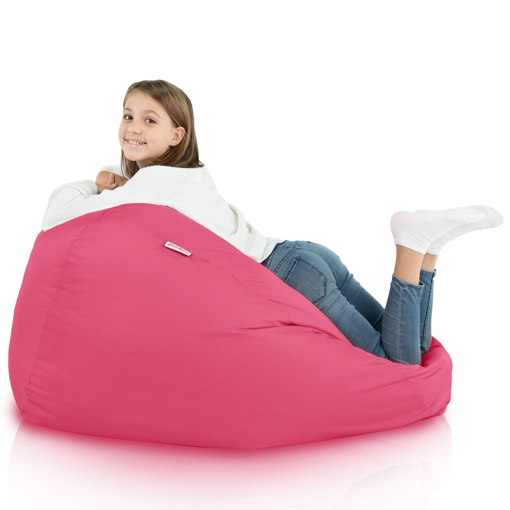 Sitzsack XL, Riesensitzsack, Sitzkissen, Indoor & Outdoor, Sitzsack Sessel für Kinder und Erwachsene, EPS Perlen Füllung, Abnehmbarer Bezug, Wasserdicht, Zertifiziert, Rosa