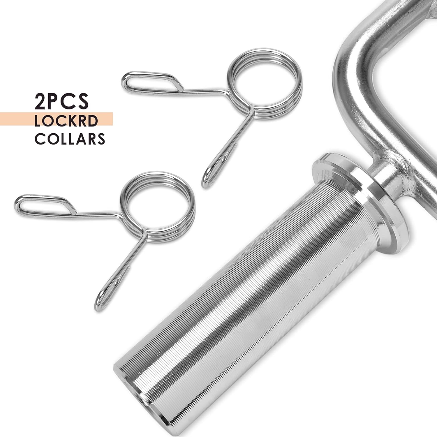 34" Olympic Triceps Bar, Solid Standard Threaded Triceps Bar Deadlift Barbell Home Gym Weightlifting Exercise for Squats, Deadlifts,Shrugs, Max Capacity 200lbs