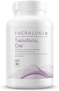 Theralogix TheraNatal One Prenatal Vitamin - 90-Day Supply - Prenatal Multivitamin with DHA, Vitamin D3, Methylated Folate, Iron & More to Support a Healthy Pregnancy* - NSF Certified - 90 Softgels