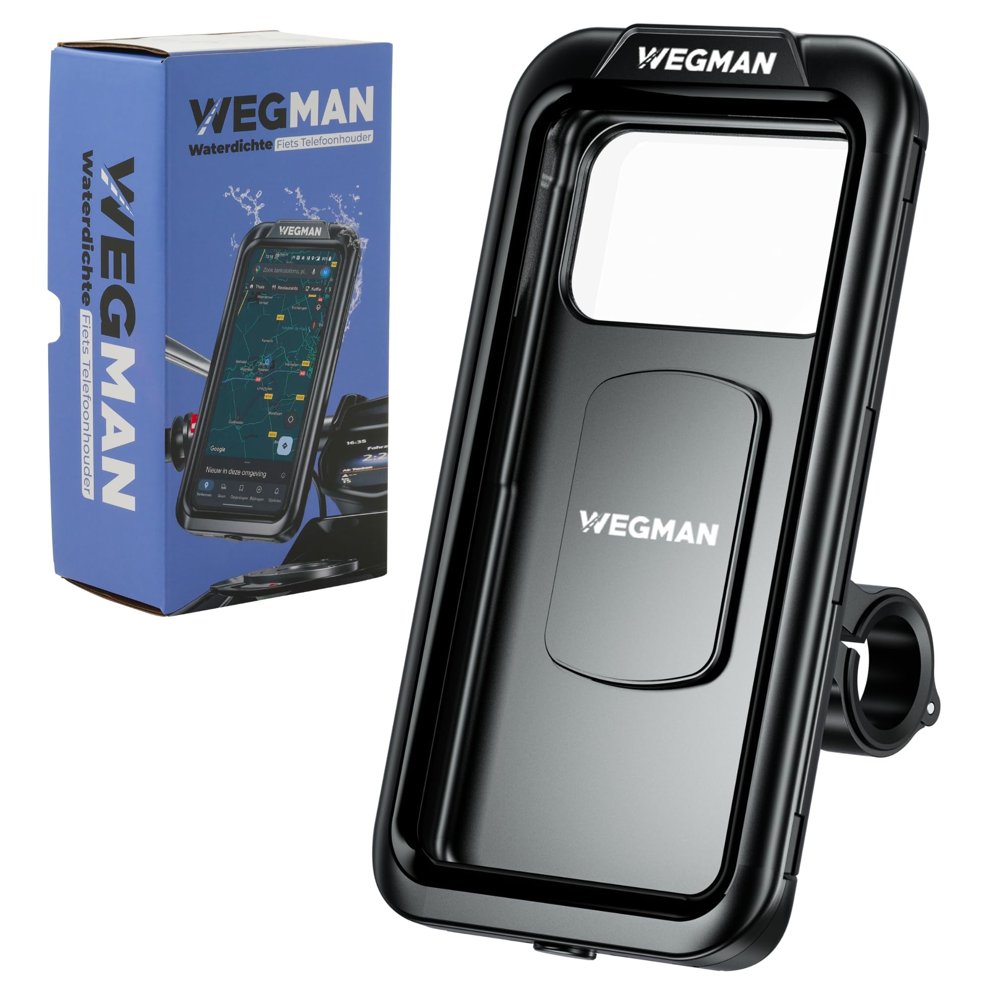 Wegman Handyhalterung Fahrrad Motorrad (Wasserdicht IP67) 360° Dreh & Kippbar, Touchscreen Bedienbar, Vibrationsdämpfend, Fahrradlenker, Smartphone Halterung für E-Bike, Rennrad, Roller & E-Scooter