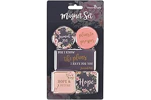 Christian Art Gifts Pink Floral Refrigerator Magnets